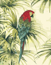 Charger l'image dans la galerie, peinture par numéros | Perroquet et Plante verte | animaux fleurs intermédiaire oiseaux perroquets | FiguredArt