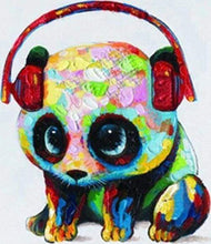 Charger l'image dans la galerie, peinture par numéros | Petit Panda et Casque | animaux intermédiaire pandas | FiguredArt