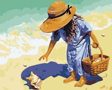 Charger l'image dans la galerie, peinture par numéros | Petite Fille à la Plage | facile nouveautés paysages romantique | FiguredArt