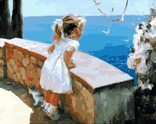 Charger l'image dans la galerie, peinture par numéros | Petite Fille regardant la Mer | facile paysages | FiguredArt