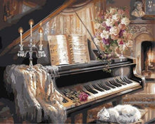 Charger l'image dans la galerie, peinture par numéros | Piano au salon | intermédiaire musique | FiguredArt
