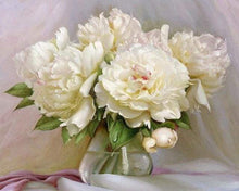 Charger l'image dans la galerie, peinture par numéros | Pivoines blanches | fleurs intermédiaire | FiguredArt