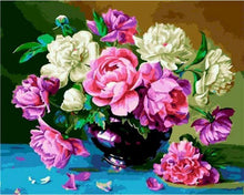 Charger l'image dans la galerie, peinture par numéros | Pivoines épanouies | nouveautés fleurs facile | FiguredArt