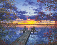 Charger l'image dans la galerie, Peinture par numéros Ponton au coucher de Soleil | Figured'Art complexe paysages nouveautés