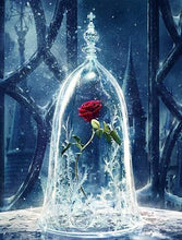 Charger l'image dans la galerie, peinture par numéros | Rose Enchantée La Belle et La Bête | films fleurs intermédiaire | FiguredArt