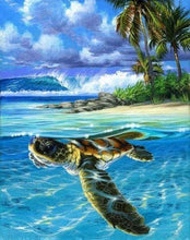 Charger l'image dans la galerie, peinture par numéros | Tortue détendue | animaux complexe paysages tortues | FiguredArt