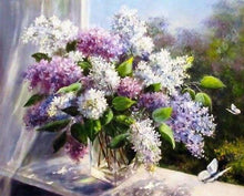Charger l'image dans la galerie, peinture par numéros | Vase de Lilas romantique | complexe fleurs | FiguredArt