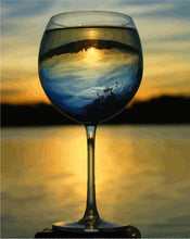 Charger l'image dans la galerie, peinture par numéros | Verre de Vin et vue sur l’Horizon | france, Intermédiaire, paysages | FiguredArt