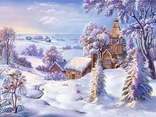 Charger l'image dans la galerie, peinture par numéros | Village en Hiver | facile hiver paysages | FiguredArt