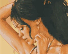 Charger l'image dans la galerie, peinture par numéros | Visage de Femme brune | facile romantique | FiguredArt
