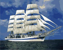 Charger l'image dans la galerie, peinture par numéros | Voilier aux Voiles blanches | bateaux facile | FiguredArt