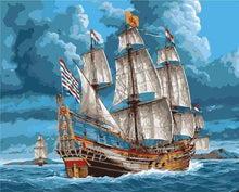 Charger l'image dans la galerie, peinture par numéros | Voilier en mer | bateaux intermédiaire | FiguredArt