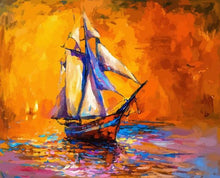 Charger l'image dans la galerie, peinture par numéros | Voilier en pleine Mer | bateaux, Intermédiaire | FiguredArt