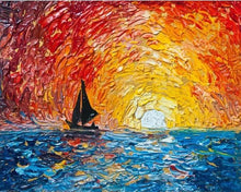 Charger l'image dans la galerie, peinture par numéros | Voilier et Soleil Levant | bateaux, Complexe, paysages | FiguredArt